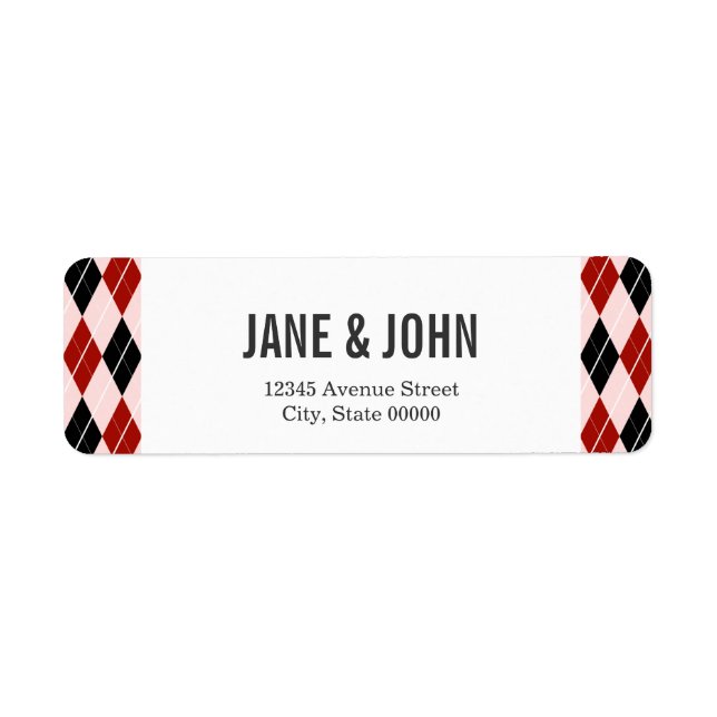 Stylish Black and Red Argyle Plaid Pattern (Front)