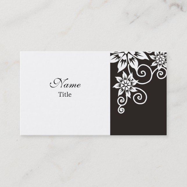 Stylish Black and White Business Cards (Front)