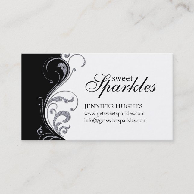 Stylish Black and White Business Cards (Front)