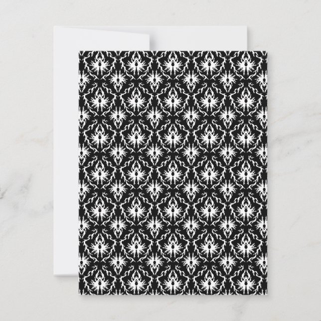 Stylish Black and White Damask Pattern. (Front)