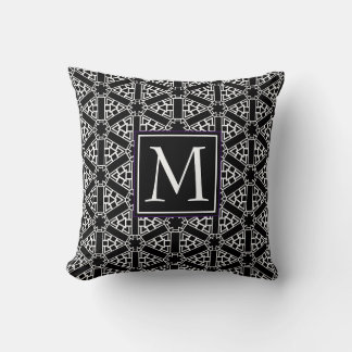 Stylish Black and White Geometric Cushion