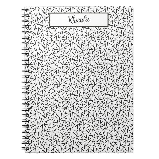 Stylish Black and White Geometric Design  Notebook (Front)