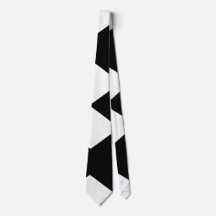 Stylish Black and White Geometric Necktie