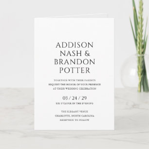 Stylish Black and White Modern Wedding Invitation