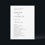 Stylish Black and White Modern Wedding Programme<br><div class="desc">Modern wedding program featuring a simple yet elegant design.</div>