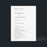 Stylish Black and White Modern Wedding Programme<br><div class="desc">Modern wedding program featuring a simple yet elegant design.</div>