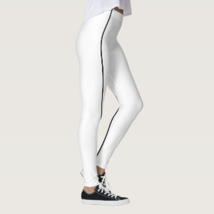 Stylish Black and White Monochrome Thin Lines Leggings
