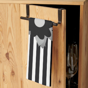 Stylish Black And White Stripe Tea Towel