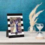 Stylish Black and White Stripes Monogram Plaque<br><div class="desc">Stylish and chic photo keepsake that can be personalized for a one of a kind gift.</div>