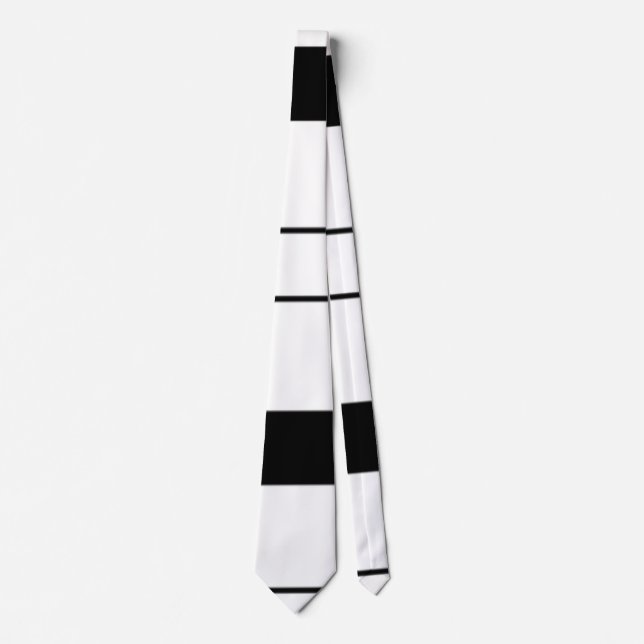 Stylish Black and White Stripes Tie (Front)