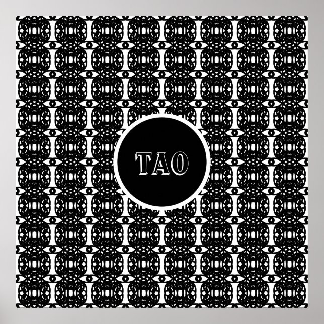 Stylish Black and White Tao Calligraphy Poster (Front)