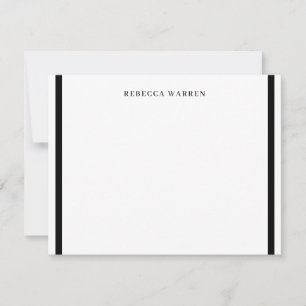 Stylish Black and White Two Border Simple Flat Card