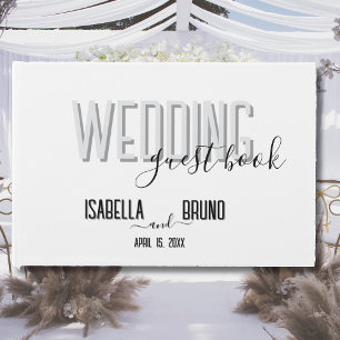 Stylish Black and White Wedding Welcome Guest Book