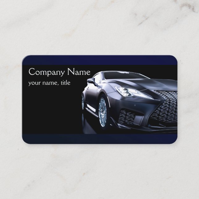 Stylish Black Automotive Business Card (Front)