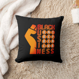 Stylish Black Business Entrepreneur Cushion