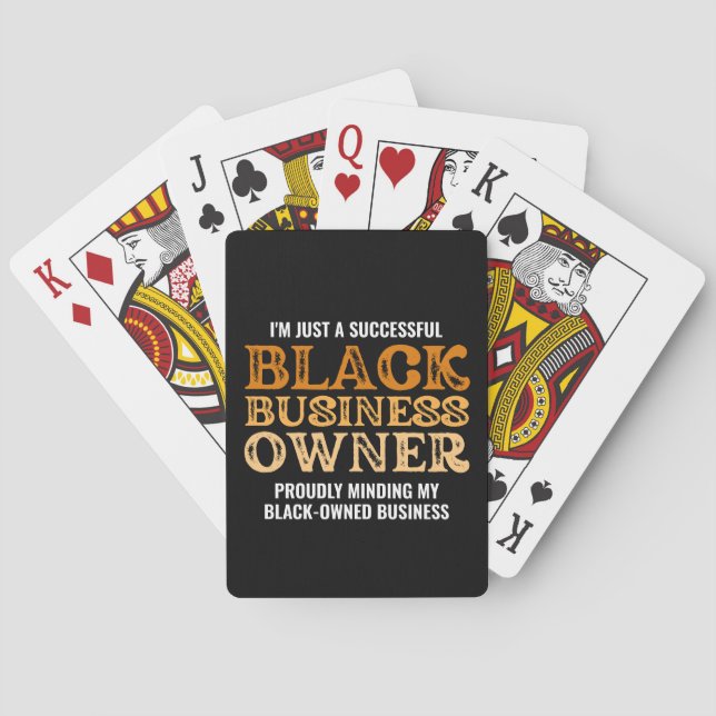 Stylish BLACK BUSINESS OWNER Black-Owned Playing Cards (Back)