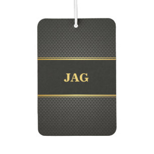 Stylish Black Carbon Gold Monogram Car Air Freshener