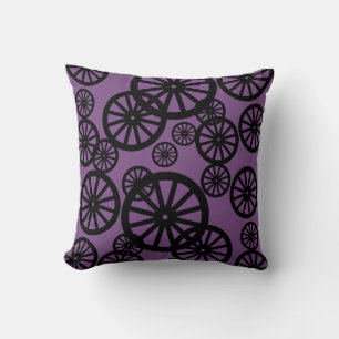 Stylish Black Colour Wheels Circles Pillow Cushion