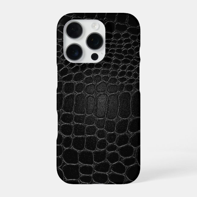 Stylish Black Crocodile iPhone Case (Back)