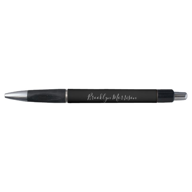 Stylish black custom script monogram name text (Front)