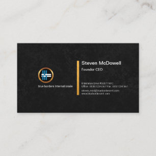 Stylish Black Daubs Grunge Gold Faux Line CEO Business Card