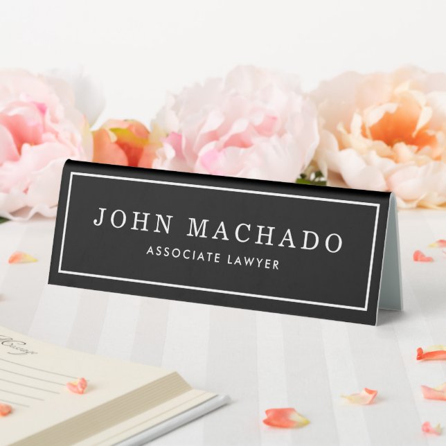 Stylish Black Desk Sign for Law Offices (In SItu (Wedding))