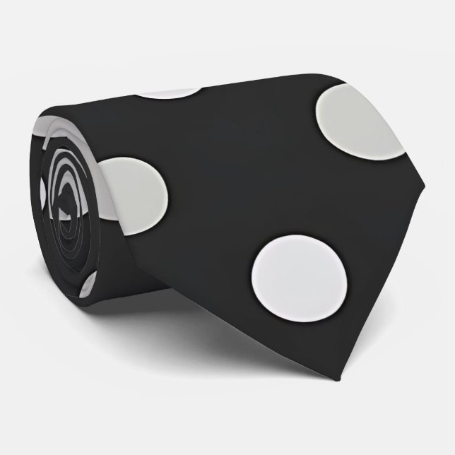 Stylish Black Dot Neck tie (Rolled)