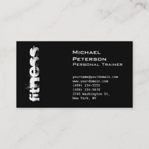 Stylish Black Fitness Sport Business Card