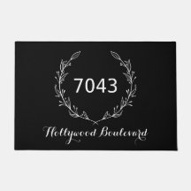 Stylish Black Front Door Mat With Address | Large