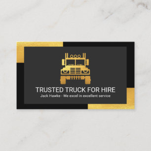 Stylish Black Gold Corners Trucker Business Card