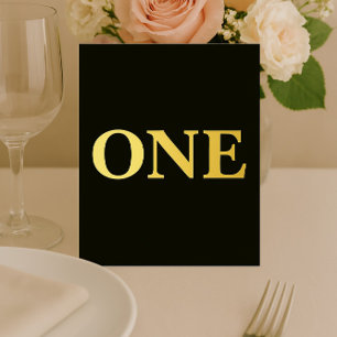 Stylish Black & Gold Foil Reception Table Sign Holiday Card