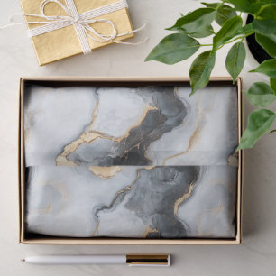 Stylish Black & Gold Marble Pattern Tissue Paper