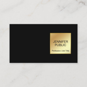 Stylish Black Gold Modern Professional Chic Simple Business Card