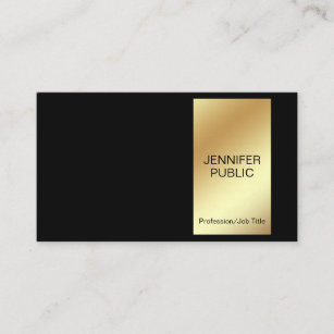 Stylish Black Gold Modern Professional Chic Simple Business Card