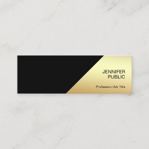 Stylish Black Gold Modern Professional Chic Simple Mini Business Card