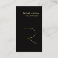 Stylish Black Gold Monogram Business Card