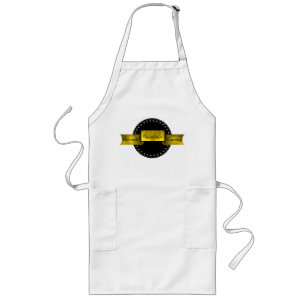 Stylish Black & Gold Name Plaque Custom Chef Apron