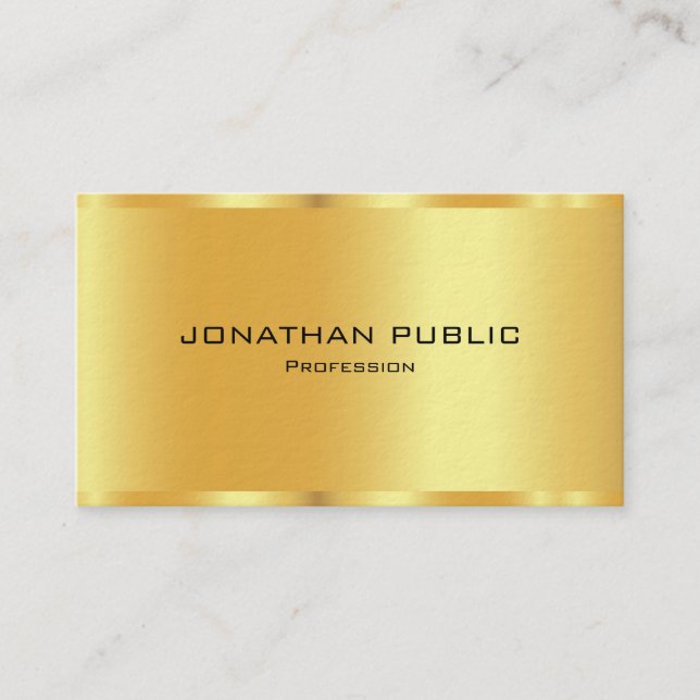 Stylish Black & Gold Premium Ultra Thick Luxe Business Card (Front)
