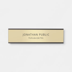Stylish Black Gold Template Professional Modern Door Sign