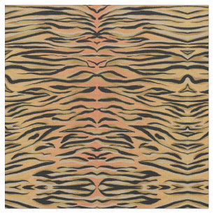 Stylish Black Gold Tiger Animal Print Fabric