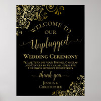 Stylish Black & Gold Unplugged Wedding Ceremony