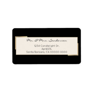 Stylish Black Gold Wedding Mr Mrs Return Label