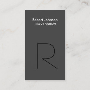 Stylish Black Grey Monogram Business Card