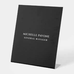 Stylish Black & Grey Simple Plain Professional Pedestal Sign