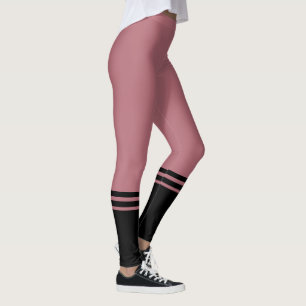 Stylish Black Horizontal Stripes   Rose Gold Leggings
