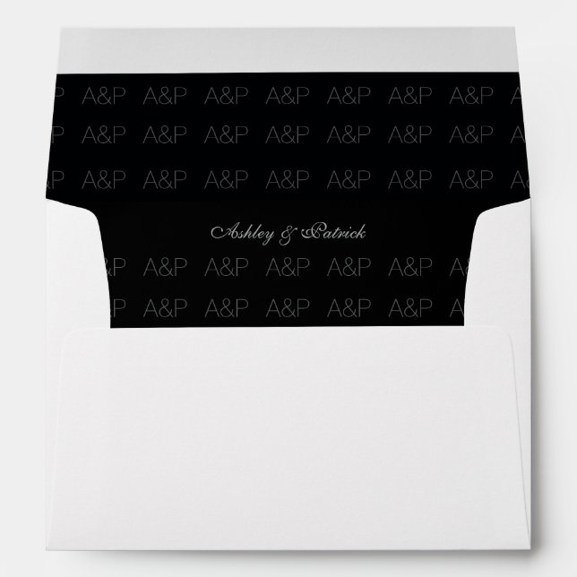 stylish black inside monogrammed envelopes (Back (Bottom))