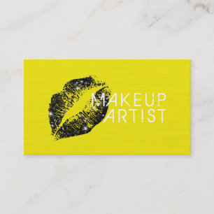 Stylish Black Lips Makeup Artist Salon #3 Business Card