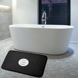 Stylish Black Modern Professional Business Logo Bath Mat