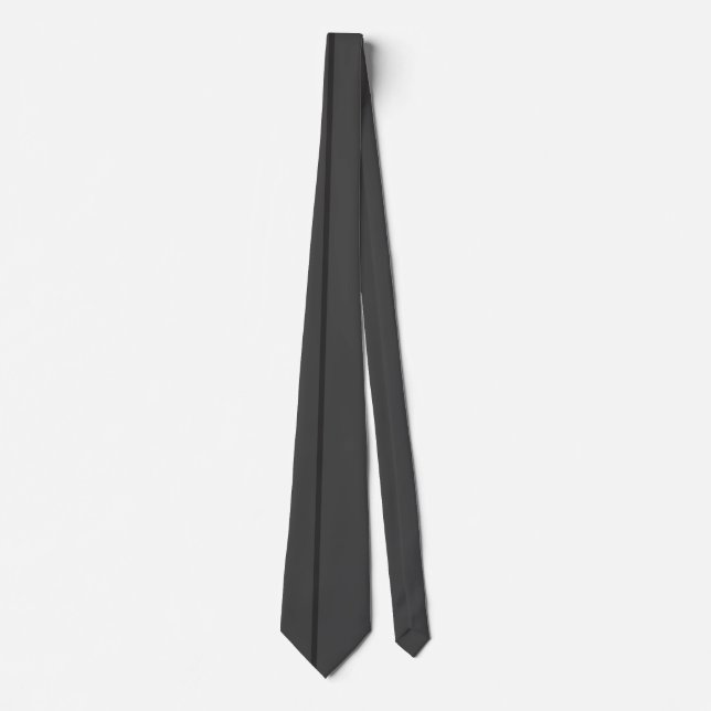 Stylish Black Monochrome Vertical Thin Line Tie (Front)