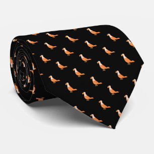 Stylish Black Orange Eagle Seamless Pattern Tie